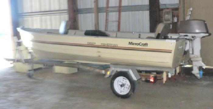 $1,600 Great Package - 1983 Mirrocraft 14? Fisherman Boat, 25HP Motor, Trailer