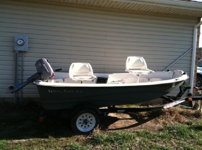 $1,700 10.6 ' Fiberglass Boat, trailer, motor and accessories
