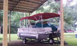 grill on bow, live well, full mooring cover for playpen, additional cover for helm, quick setup bimini top and storage boot, pop-up changing room. This boat has everything you need for fun on water. Always used in fresh water. No rust or rot. Needs