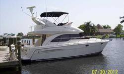 2003 Meridian 341 SEDAN BRIDGE Very nice sedan bridge that combines stylingwith expansive accommodations at a very reasonable price. Roomy two-stateroom interior is nicely highlighted with cherry joinery, and leather upholstery. Cabin windows provide
