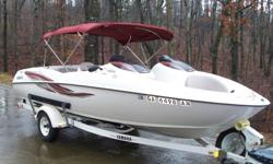 This boat is a power house of 270 horsepower delivered from 2 -1200cc engines and will do 58-60 mph any day. It has dual throttles that make for great cornering and a tachometer for each engine. It is very comfortable with lots of room to move about,a