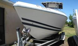 This is a 91 28 ft Baja Angler Center Console Boat(project) i am the second owner.
no engines,no upholstery, included Yamaha gauges,harnes,cables and controls,hydraulic adjustable steering,beautiful console and leaning post (both cost me $4800),fresh
