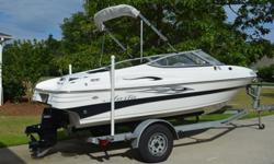 2007 Mariah SX18 18.5 ft Mercruiser 3.0 135hp I/O Seats 8 Snap in Carpet Bimini Top AM/FM Stero with Marine Speakers Automatic/Manual Bilge Pump 4 Life Jackets 2 Anchors 2 Tie Down Ropes 2 Bumpers 2 Props 2 Built in Coolers Collapsible Tongue on Trailer