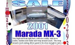 ON CLEARANCE NOW! SAVE THOUSANDS COMPARED TO OTHER HIGH END MARADA BOATS!Compare this one at 1 year older for 18K http