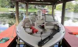 150 Johnson 2 Stroke with limited hours. trolling motor, full front cushion set. Includes 2 after-market seats and pedestals. Boat runs and handles very well. Tachometer is not working and broken clamp on canopy. Otherwise, a very nice boat!
Please call