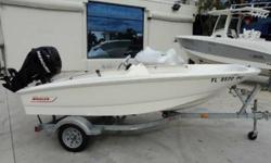 2010 Boston Whaler 130 SPORT This 2010 Boston Whaler 13 Super Sport is something you do not want to pass up. With only 84 hours on the Mercury 40hp engine, there is years of enjoyment to be had. Makes a great tender or even the first boat for the family.