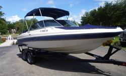 A 2001 Glastron GX225. This is an excellent running boat with a 5.0 Volvo engine 220 hp with a Volvo SX drive. Stainless steel propeller, double axel painted galvanized trailer with swing away draw bar, new stereo, full covers, ski pole, 11 person