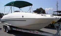 Very nice 1999 Monterey 24' deck boat for sale. This boat is in very good condition inside and out and is loaded with all the comforts to make the entire family happy on the water all day!!! It has a huge open floor plan so you never feel confined, giant