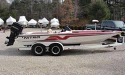1996 NITRO BASS BOAT WITH 175 MERCURY AND DUAL AXLE TRAILER. Completley redone in 2012,new rug,new seats ,new radio ,New keel guard,steering colum trim, foot pedal throttle,50 lb thrust trolling motor, new cover etc. BOAT LOOKS AND RUNS LIKE NEW $13,000