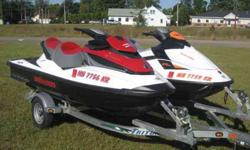 2010 Sea Doo GTX 155 & 2010 Sea Doo GTI 130 with Triton aluminum trailer... 2010 SEA DOO GTX 155, 155 horsepower ROTAX FUEL INJECTED LONGITUDINAL IN-LINE 3 CYL 4-STROKE WITH ONLY 34 HOURS, ELECTRIC STARTER, S3 HULL, I CONTROL, ELECTRIC VARIABLE TRIM, TILT