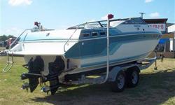 $14,999.00 / OBO- This is a very clean 1987 Chris Craft Stinger 260 on a 1995 Performance Trailer. This boat has been maintained with an open checkbook and it shows. The 350's have approx. only 40 hours on them, high rise Edelbrock intakes that are near