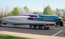 2004 sonic 45ss with 3 750hp cobra factory installed motors. About 100 hours total on motors and boat. $150000 obo. Great condition. triple axle rocket aluminum trailer included.