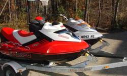 The are two great Sea Doos
The 2008 Sea Doo RXTX has only 29 Hours on it. It is a 255 Horse Power SUPERCHARGED three seater that is TONS of fun. Definitely the best water craft on water.
The 2007 Sea Doo RXT has 39 Hours on it. It is a 215 Horspower