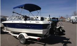 2008 Bayliner 195 Discovery, Bowrider equipped to fish and ski. This boat has had minimal use with only 56 hours on the main engine. The boat comes equipped with 3.0L MerCruiser Alpha I (135 HP), bimini top with front and side shield enclosures, bow well