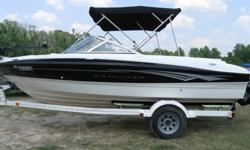 With only 10 hours the 2008 Bayliner 185 FS is like BRAND NEW!! She is powered by a Mercruiser 4.3L Stern drive. She has lots of seating for the whole family featuring