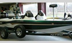 *Like New* Mint Working Cosmetic Condition, Very Well Maintained Fantastic fishing boat, easy size to trailer, many upgrades, oversized motor Manufactured by Tracker Marine, Nitro Series Fiberglass Boat, 7?8? Beam, approx 1487 pounds 2005 Nitro Model