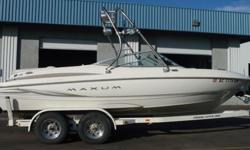 2000 Maxum 2100 SR2 Bow Rider with Stainless Wakeboard Tower Only $16,900.00
Low Hours on Mercruiser 5.7L 250hp V8, Alpha One Drive with Stainless Prop, Big Air Stainless Wakeboard Tower, Tower Speakers, Tower Board Rack, Bimini Top, Am/Fm CD Player,