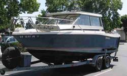 Boat is in very attractive condition-ready for fishing
New four cly.Volvo engine,no salt water enters block for cooling
New Johnson trolling engine ten horsepower 4 stroke.
Trailer with new bearings and salt out system installed.New tires
Depth/Fish