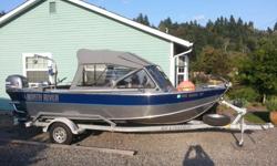 Excellent boat, well maintained and exceptionally easy on fuel. 390 hours on motorHull:.190 bottom, H116 - 5086 aluminum alloyRigid longitudinal box beam bottom bracingExtra strong, welded walk-through windshield with 1/4" tinted glassOffshore motor