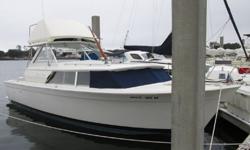 This yacht is in excellent condition, especially for a '69 model. The Twin Mercruiser 260-hp Thunderbolt freshwater cooled engines run great, are 1987 models, and have approximately 1500 hours each. Comes with upper and lower helm stations, hard top and