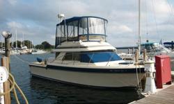 Stock Number: 713673. 31.5ft on deck 35ft over all, with 12ft. beem. Twin 454 Mercruiser 340 horse inboard engines, (starboard engine new in 2005) Lowrance X65 fish finder,radar,GPS, chart plotter, Raymarine 6001 S1 Auto Pilot, anchor windless with 60