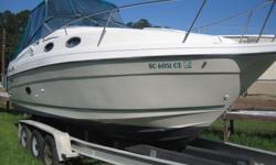 1996 Regal Commodore 258, 1996 Mercruiser 5.7LX V8 Engine (Under 250 Hours), No Trailer. This very clean Regal comes complete with 5.7 V8 Mercruiser with Thunderbolt Ignition, Duo-prop, Garmin 541S GPS, West Marine VFH Radio, Hummingbird Depth Finder,