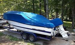 I'll respond ONLY through phone so please leave me your number.Thanks! This boat has always been dry stored covered on a trailer, washed down after each use and has only an estimated 400 hours total on both the boat and outboard !! It was originally owned