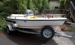 This is the Boston Whaler Rage with the highly regarded Mercury Sportjet 175 6-cylinder inboard motor. The 175 was only put in this boat for a few years and it's absolutely the one to get if you're considering this boat. It brings the boat up to a top