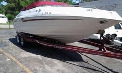 Mariah Shabach Z 242 with 454 Engine, Only 379 Hours, In Good Condition , Chariot Trailer Included with 5 New Tires, Mariah Boats are High End Boats, Loaded, Fishing Pole Holders in Rear, Fish Finder, Custom Radio, Cover , Bimini Top, Plenty of Storage,