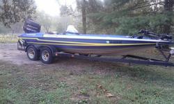 Stratos 201 PRO ELITE Bass Boat 225 JOHNSON ,TANDEM TRAILER WITH BRAKES, CUSTOM PAINT ,NEW CARPET,NEW TIRES ON TRAILER NEW SEATS,NEW TRIM MOTOR ,JUST SERVICED NEW WATER PUMP, PLUGS,LOWER UNIT SERVICED COMPRESSION IS PERFECT THIS BOAT RUNS GREAT AND IS