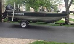 16 foot bass boat. Force by Mercury 75hp outboard motor (1998), lower unit & carburetor rebuilt 2014. Minn Kota trolling motor (2005) with co-pilot, 12W, 55 lbs thrust system. Trailer with spare tire included, radial tires (2011). Extras included: Humming