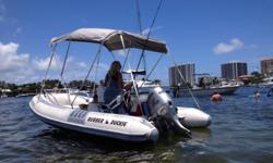 15 foot vessel with Bimini top, the boat is named SS Rubber Ducky and has been a tender for a large yacht in Boca RatonHonda 50 4 stroke, purrs and runs perfectly.Boat has many features:Continental Trailerfresh water washdownRocket Launcher with 4 SS rod