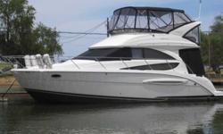 2008 Meridian 341 SEDAN BRIDGE Extra clean Sedan Bridge with only 75 hours on the twin 6.2 liter Mercury's and 180 on the Kohler generator. A lot of room for only a 35 foot cruiser. Two staterooms for accomodations and a full bath with separate shower.