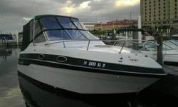 Nice boat for a family or fishing. This boat has a big 7.4 Liter Volvo Penta motor so you will never need more power. You can cruise at 30 mph. It also has a full enclosure that is in great shape, AC/Heat is a portable unit that works great, kitchen sink,