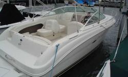 2003 Sea Ray 225 WEEKENDER Sea Ray's 225 Weekender sleeps Two in the forward V-Berth. The cockpit features a Double captain's chair with a Port back to back seat and a full bench in the aft. Cushions are removable for fishing. This boat just had it's