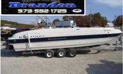 Upgraded 5.7L - Bravo III Drive !!! This is an enormous rough water deck boat equipped with an upgraded 5.7L Mercruiser, Bravo III drive, full cockpit cover, am/fm cd, removable fishing package, bimini top, walk-thru transom, enclosed head, and more.