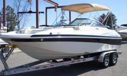 This 2006 22 foot Nauticstar deck boat is in nearly new condition inside and out and loaded with awesome options including a Yamaha 150 four stroke outboard motor, covers, porta potti, CD stereo, snap in carpet, full instrumentation, table, built in