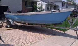 18 feet wooden skiff in terrific condition. 2007 lady bug . trailer included. this is a flat bottom boatwith a wide beam.. safe ride .good for four people or 1000.00lbs ......very safe and sturdy. calls only no emails 516 322-5534 i have two of these