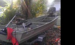 All welded Jon boatNew trolling engine/batteryNew seatsLampsRod holders36" at the bottom and 56 at the top Very Stabletrailer joe at 910-528-2859Listing originally posted at http