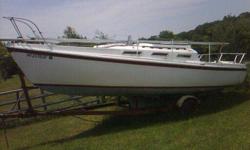 1982 luger sail boat 26 foot..for sale it has a swing keel so it is trailerible. dacron main sail and jib. I have a new portapotty and stove for it. the inside needs to be redone sleeps 4. I have removed the cushions and old stove. the cabinets are in