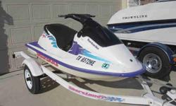 For sale is a 1994 Seadoo SPI Bombardier Jet Ski with a Shoreland'r trailer. I am moving soon and need to sell it. The Jet Ski starts easily and runs good. The engine was replaced last summer and the seat was recently re-upholstered. The Deka AGM battery