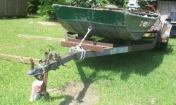 16' aluminum 50" bottom with 25 hp Johnson motor with trailer $1,500.00 call 601-498-1892 for more information.