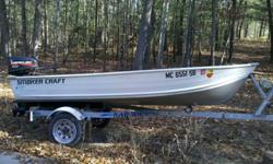 We are selling our 12ft Smoker Craft fishing boat, comes with motor and trailer. The boat itself has been taken care of very well. There is no rust or holes. Motor is a 1999 Mercury 8.0 and runs great. The prop is also in great condition and has no chips.