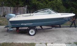 Only selling as I never use it much anymore. It's a 1981 Mosquito by Bayliner. It started life as a ski team spotter boat. The 60hp Evinrude was taken off and replaced with a 90. After a a few years of service the boat was refitted with the 60 and sat in