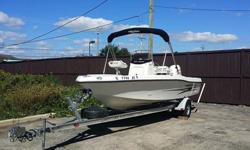 Stock Number: 715432. BOTH of these items have a clean title! The hull is reinforced with Kevlar, Hummigbird Matrix 97 series fish finder with GPS and maps, Minn Kota trolling motor with Copilot, new fire extinguisher, seat on bow, Bimini top, very large