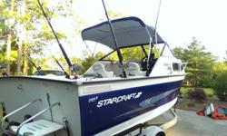 A 2002 Starcraft Islander 191 was purchased new .The boat has been kept inside the majority of its time and although it is not equipped with an hour meter it has very low hours.The boat has been used in the salt water roughly 5 times and the engine