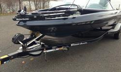When you contact me please include your phone.Triton Boats 190 FS , Barely Used. This Triton 190 fs outboard sportsfisherman has a fiberglass hull, is 19.08 feet long and 95 inches wide at the widest point. The boat weighs approximately 1650 pounds with