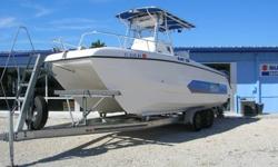 Nice Clean And Well Maintained Cat. Powered By Twin Yamaha 115Hp 4 Stroke Outboard Motors. Loaded With Options, Full Mooring Cover, Strata-glass For T-Top, Stereo, GPS, VHF, Livewell, On Board Charger, Changing Area With Porta Pottie, And Much More.