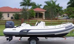2005 AB Nautilus 15 Ft Deluxe RIB (Rigid Inflatable Bottom), this boat is in great condition & excellent working order, it has a 2005 Yamaha 60 hp 4-Stroke Engine, it's fast, starts right away and runs super smooth, the motor has under 150 hours of total