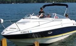 ```This is a fun boat in great mechanical shape. The engine is a 5.0L Volvo GXi-E with Volvo Penta duo-prop I/O with 504 hours and very clean. Boat comes with a 2005 Load Rite tandem axle trailer with drum brakes. Brand new batteries purchased at the end